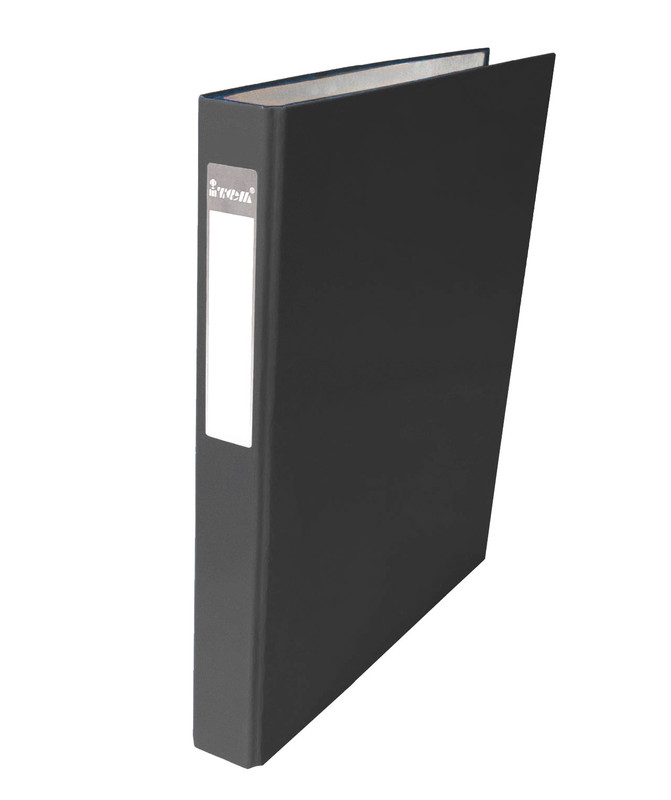 Папка з кільцями ITEM056, 2 кільця, А4, 40 мм, PP-покриття, чорна